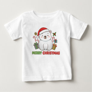 Süße Weihnachtspolareillustration Baby T-shirt