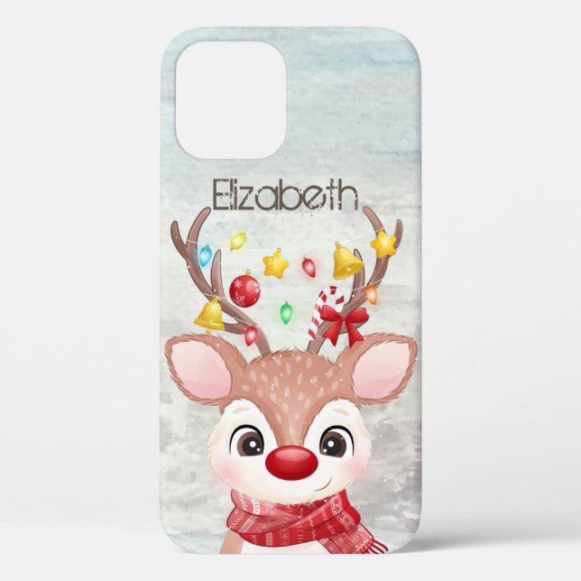 Süße Weihnachtsrentier Case-Mate iPhone Hülle (Rückseite)