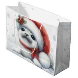 Süße Weihnachtsrobbe Große Geschenktüte