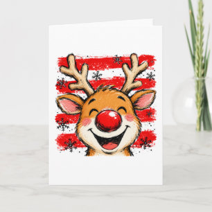 Süße Weihnachtsstreifen Rentier Karte