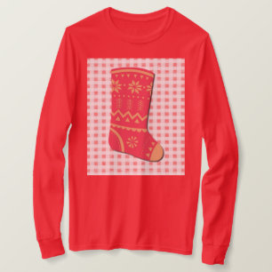 Süße Weihnachtsstrumpf-Feiertagskunst auf T-Shirt