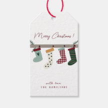 Süße Weihnachtsstrumpf Geschenkanhänger