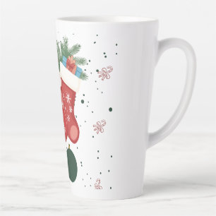 Süße Weihnachtsstrümpfe und Geschenke im Weihnacht Milchtasse