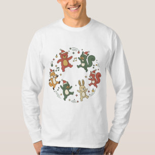 Süße Weihnachtstiere tanzen T-Shirt