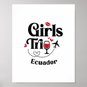 Süße Wein Mädchen Reise Ecuador Urlaub Poster