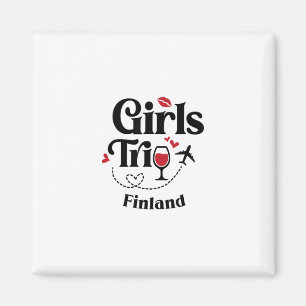 Süße Wein Mädchen Reise Finnland Urlaub Magnet