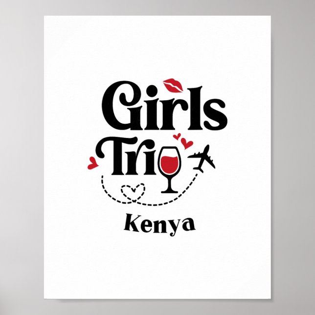 Süße Wein Mädchen Reise Kenia Urlaub  Poster (Vorne)