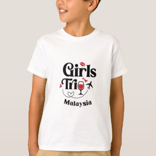 Süße Wein Mädchen Reise Malaysia Urlaub T-Shirt