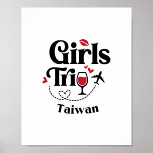 Süße Wein Mädchen Reise Taiwan Urlaub Poster