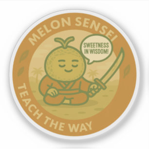 Süße Weisheit Melone Japanischer Sensei Aufkleber