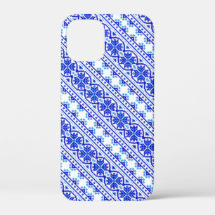 Süße weiße blaue dekorative ukrainische Streifen Case-Mate iPhone Hülle