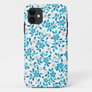 Süße weiße blaue nahtlose Frühlingsblumenmuster Case-Mate iPhone Hülle
