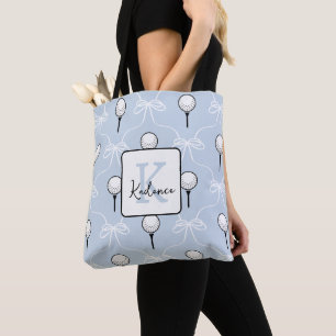 Süße weiße blaue Schleife Golf Muster Monogramm