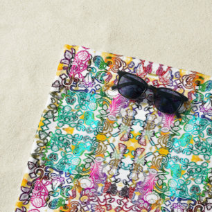Süße weiße bunte Blumen Strandtuch