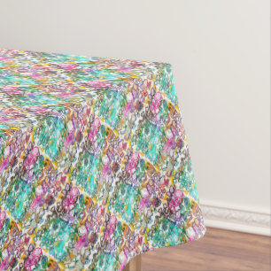Süße weiße bunte Blumen Tischdecke