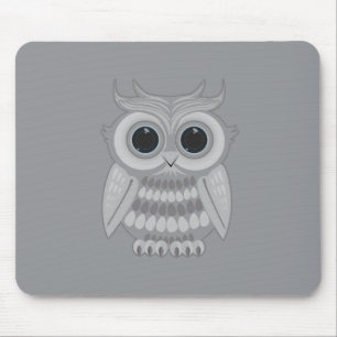 Süße weiße Cartoon-Eule große Augen Kawaii  Mousepad
