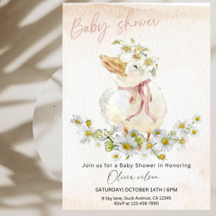 Süße Weiße Entlein-Baby-Shower-Party Einladung
