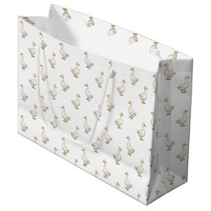 Süße weiße Gans Muster Große Geschenktüte