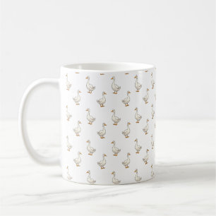 Süße weiße Gans Muster Kaffeetasse