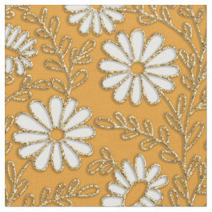 Süße weiße gelbe Goldmargueriten Blumenmuster  Stoff
