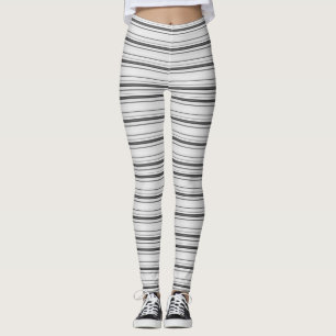 Süße weiße graue Streifen Leggings