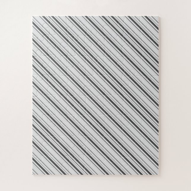 Süße weiße graue Streifen Puzzle (Vertikal)
