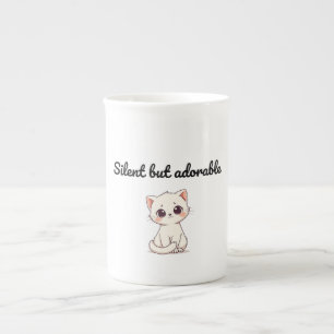 Süße weiße Kätzchen-Tasse – Lustiges Geschenk für Prozellantasse