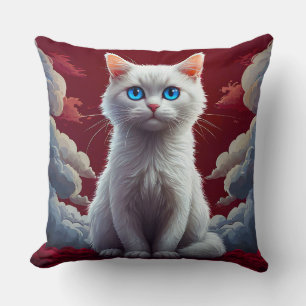 Süße Weiße Katze Kissen