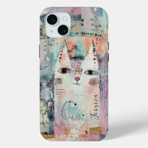 Süße weiße Katze Personalisiert Case-Mate iPhone Hülle