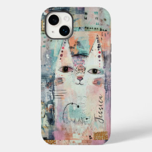Süße weiße Katze Personalisiert Case-Mate iPhone 14 Plus Hülle