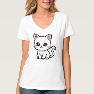 Süße weiße Katze T-Shirt