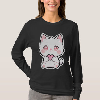 Süße weiße Katze T-Shirt