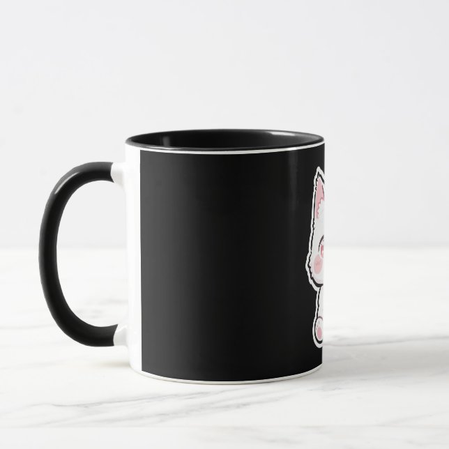 Süße weiße Katze Tasse (Links)