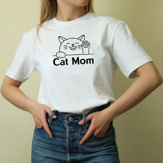 Süße weiße Katzen-Mama Einfach lustig Frauen Katze T-Shirt