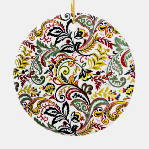 Süße weiße klassische bunte Blumengestaltung Keramikornament