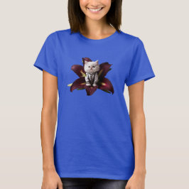 Süße weiße persische Katzenjunge Lily Frau T-Shirt