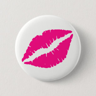 Süße weiße rosa Küsse Muster Halstuch Button