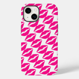 Süße weiße rosa Küsse Muster Schlips Case-Mate iPhone 14 Hülle