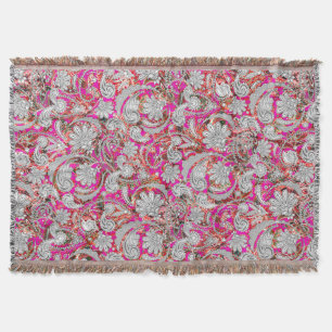 Süße weiße rosa Paisleymuster Decke