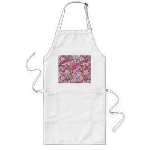 Süße weiße rosa Paisleymuster Lange Schürze