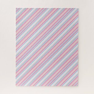 Süße weiße rosafarbene Streifen  Puzzle