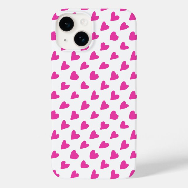 Süße weiße rote Herzchen Muster Case-Mate iPhone Hülle (Rückseite)