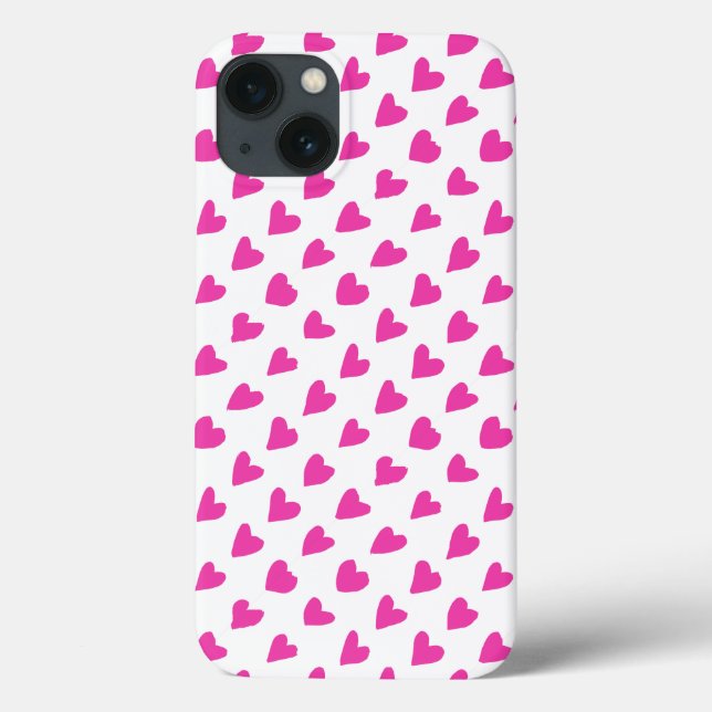 Süße weiße rote Herzen Muster Case-Mate iPhone Hülle (Rückseite)