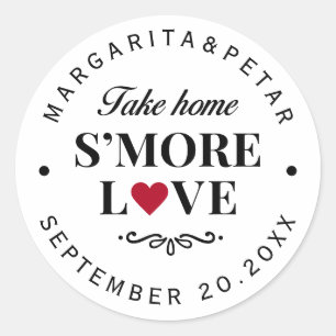 Süße Weiße S'more-Liebe Hochzeitssiegel Runder Aufkleber