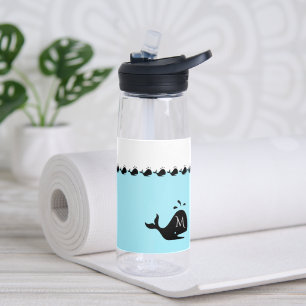 Süße weiße und blaue benutzerdefinierte Anfangsbuc Trinkflasche