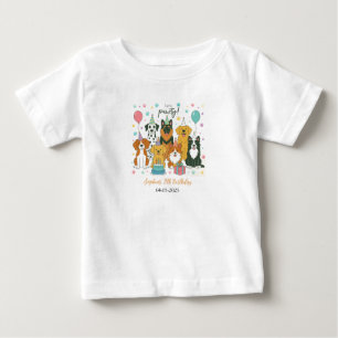Süße Welpen-Hunde-Junge 5. Geburtstagsfeier Baby T-shirt