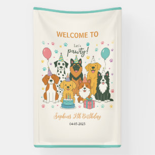 Süße Welpen-Hunde-Junge 5. Geburtstagsfeier Banner