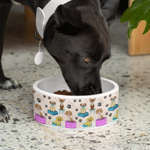 Süße Welpen & Hunde Muster Hund Napf