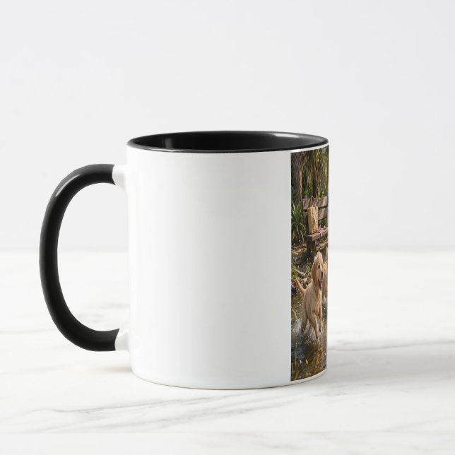 Süße Welpen & Kätzchen Riverside-Abenteuer-Tasse  Tasse (Links)
