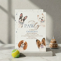 Süße Welpen-Paw-ty-Hunde-Geburtstags-Einladung Bla